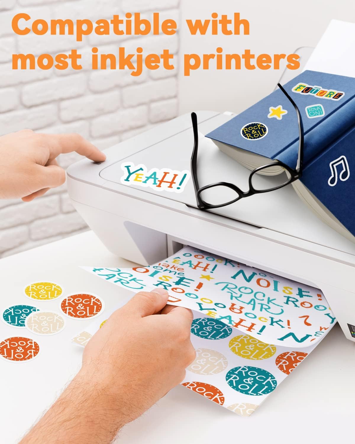 Gwybkq Premium Printable Vinyl for Inkjet Printer 150 Matte Sticker Papers 8.5’’x11’’ Waterproof White Labels Decal Paper for Cricut