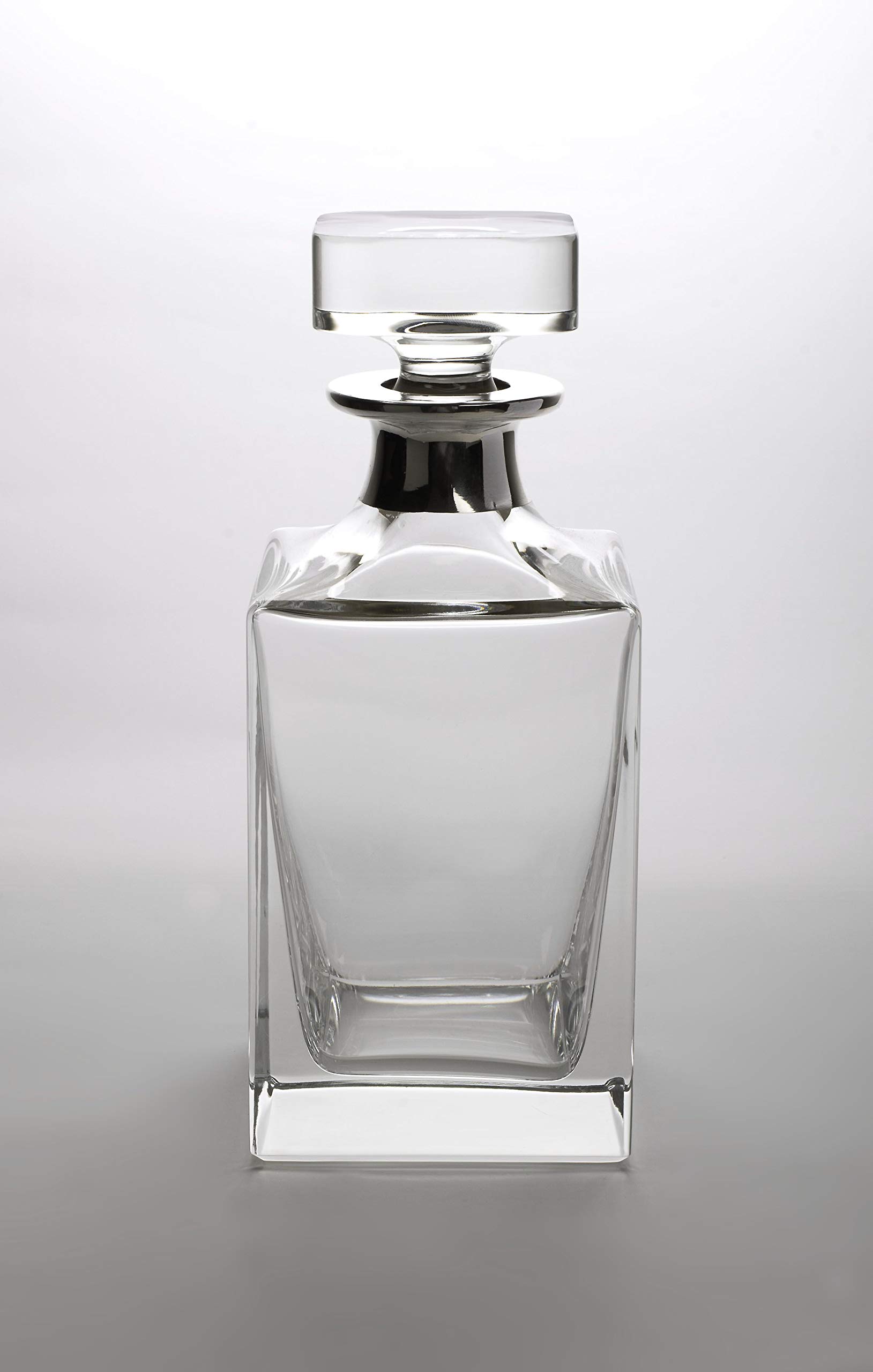 Design - Jarra de whisky de cristal con herradura de plata auténtica para vino, decantador de cristal y plata de ley 1000 refinada
