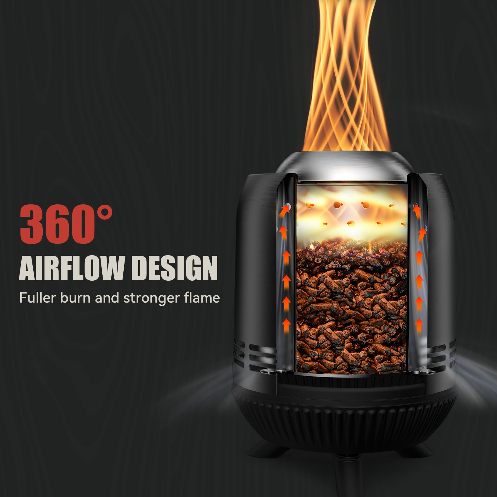 Onlyfire Brasero sin Humos con Bolsa de Transporte, Mini Hoguera de Mesa, Chimenea de Leña y Pellets para Camping al Aire Libre Tailgating Patio, Negro