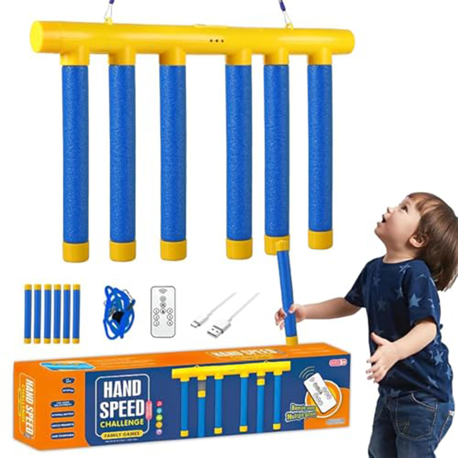 Générique Reflex Drop Sticks - Reaction Rods, 1 Set Agility Bars for Speed Training, Falling Batons with Three Settings, Sports Toy, Catching Poles for Parties, Classrooms and Playroom Games
