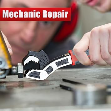 Polegas Universal Pipe Wrench,2 Pcs Self Locking Wrenchs(8in+12in) | Multifunctional Heavy Duty Pipe Wrenches Set for Car,Home,Pipeline and Mechanic Repair