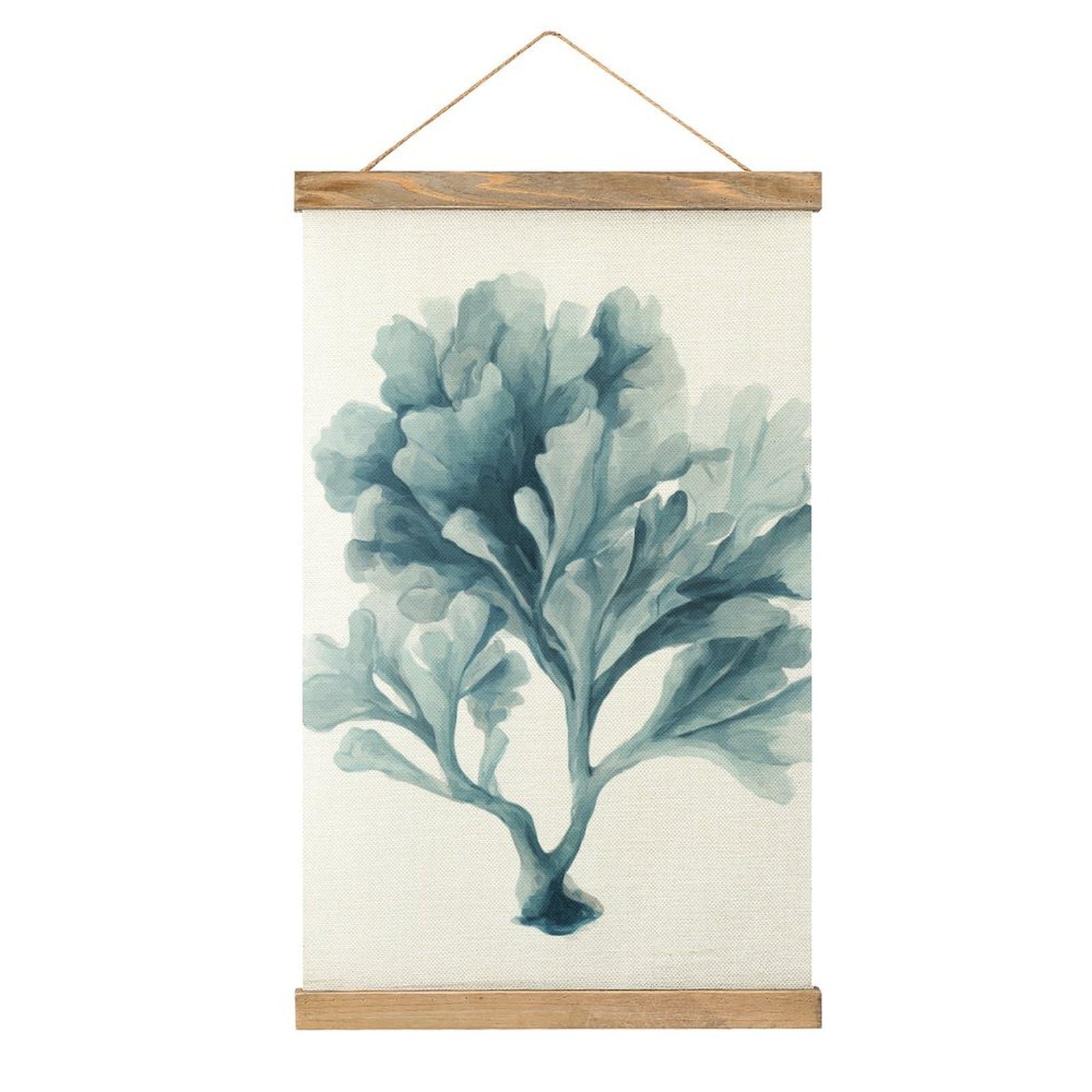 Jubonexis Watercolor A Light Blue Coral Canvas Painting Wood Frames Poster Hanger Hanging Picture Kit Wall Art