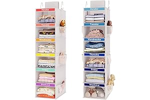 Fixwal 2 Pack 6-Shelf Days Of The Week Kids Daily Clothes Organizers