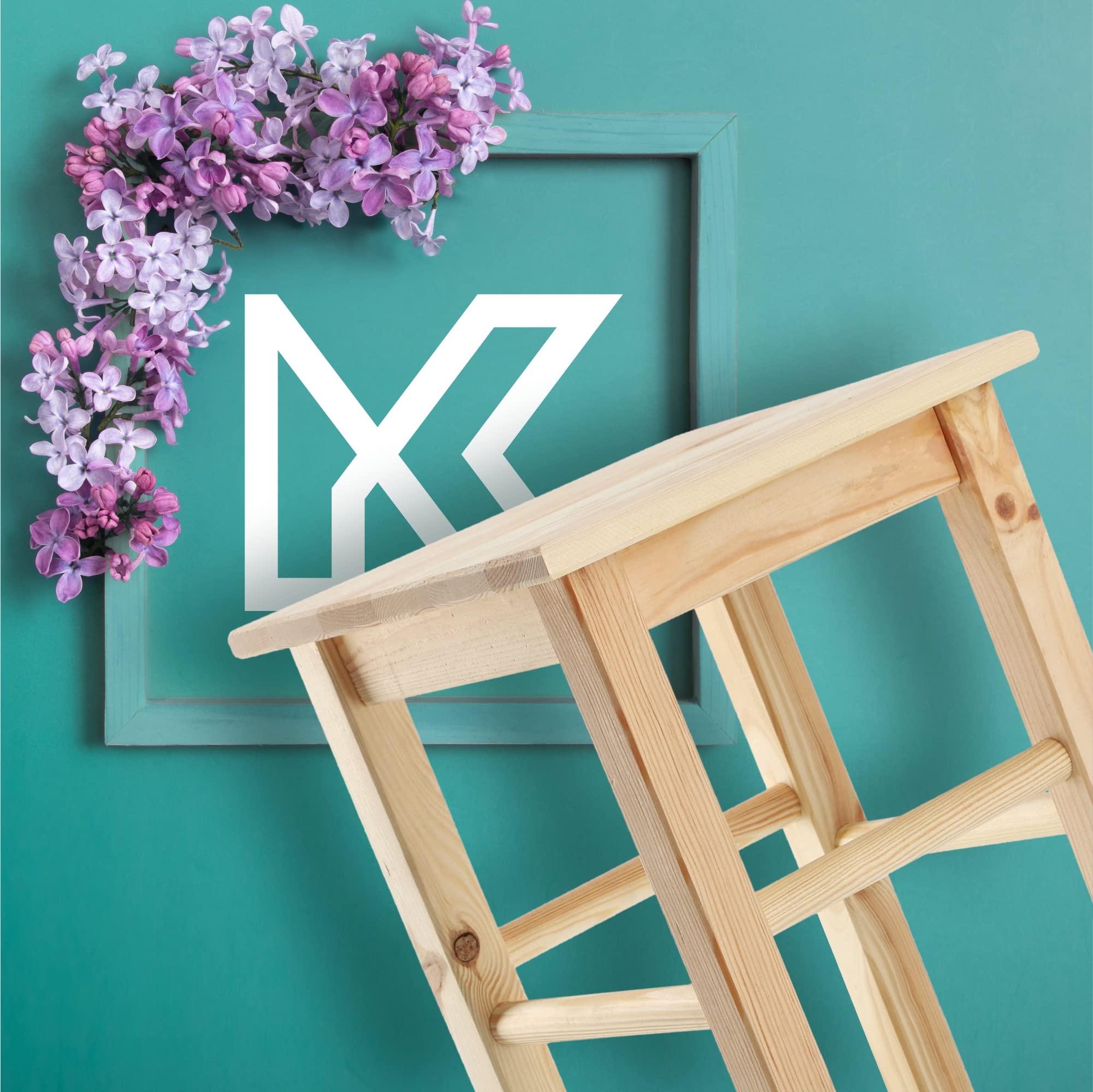 KADAX Sgabello Basso in Legno di Pino Naturale con Design Rustico e Seduta Quadrata, Sedia Piccola da Cucina, Bar o Sala da Pranzo (Quadrato)