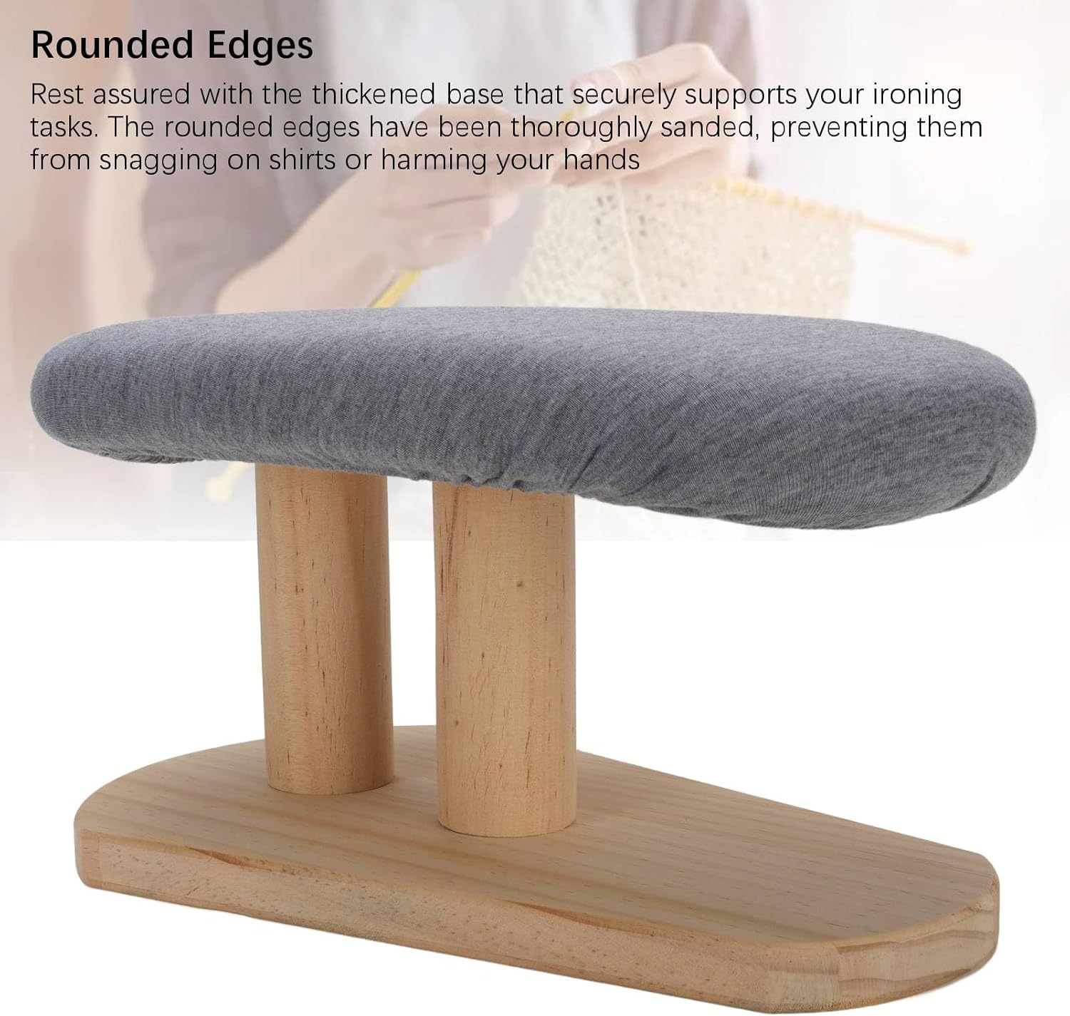 Sleeve Desk Ironing Board with Wood Support Base Portable Tabletop Ironing Stool for Home Sewing