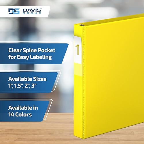 Miniatura 4 de Carpeta económica premium de 1 pulgada, carpeta de 3 anillos para la escuela, la oficina o el hogar, cuaderno de colores, paquete de 6, anillos D,