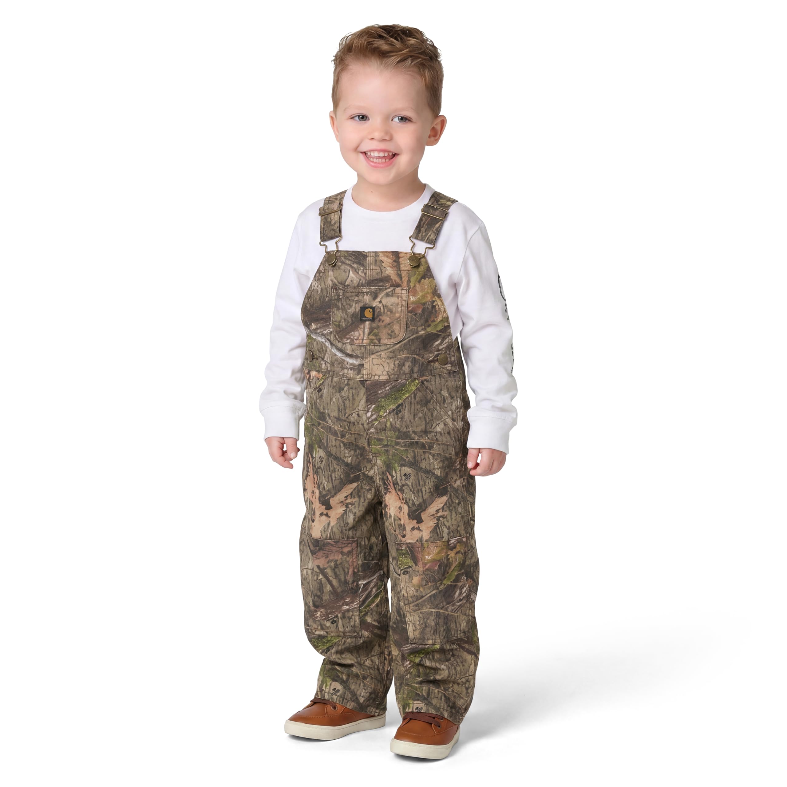 Carhartt CM8758 Latzhose für Kinder, Leinen, lockere Passform, Camouflage, für Jungen