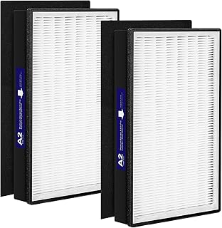 2 Pack Type A2 H13 Grade True HEPA Replacement Filter Compatible with Filtrete Room A2 Air Purifier Models FAP-C02-A2, FAP-C03-A2, FAP-T03-A2, FAP-SC02L, Part # 1150101, Filter A2