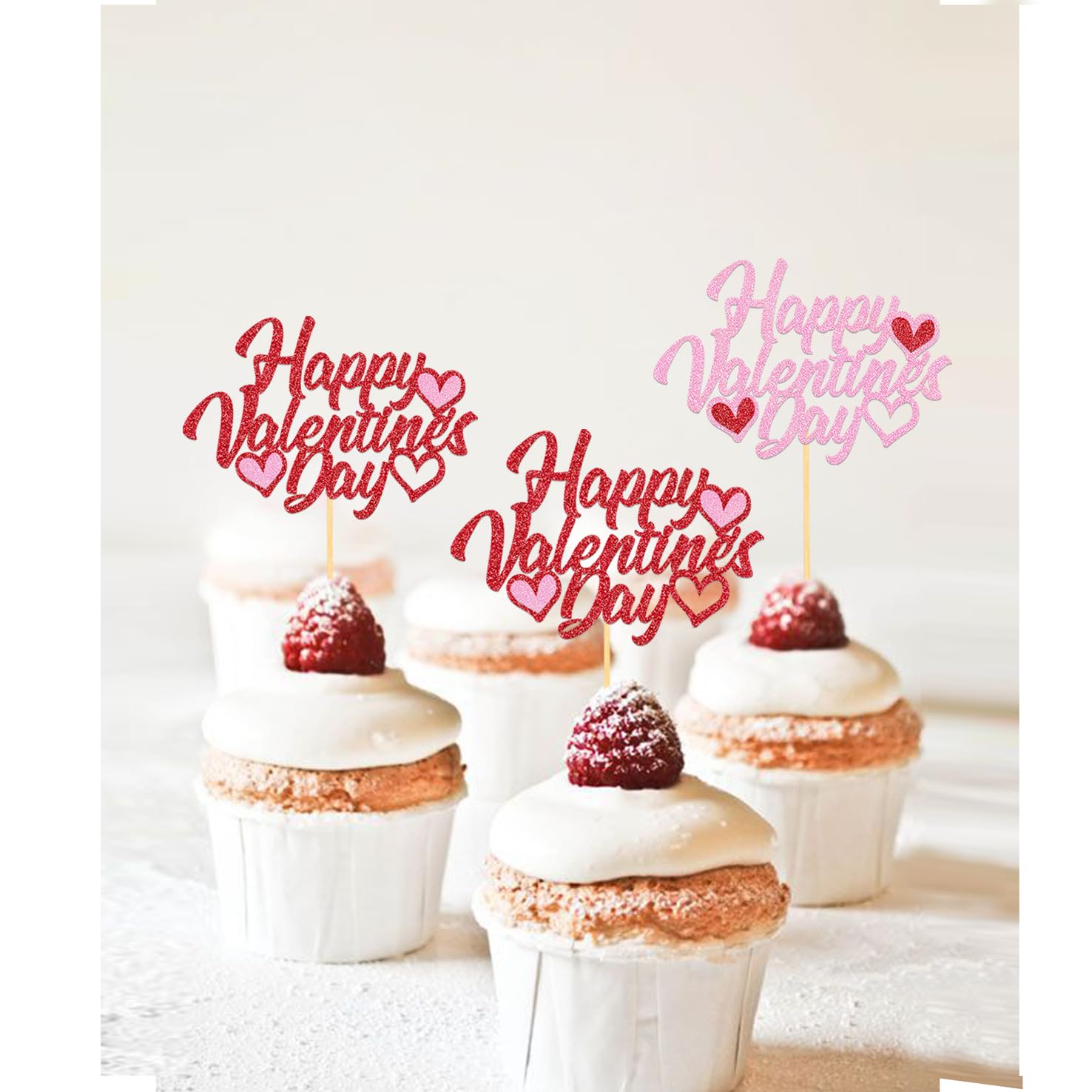 24Pcs Happy Valentine's Day Cupcake Toppers,Sweet Love Theme Cupcake Picks for Valentine's Cake Decorations (A) - Image 3