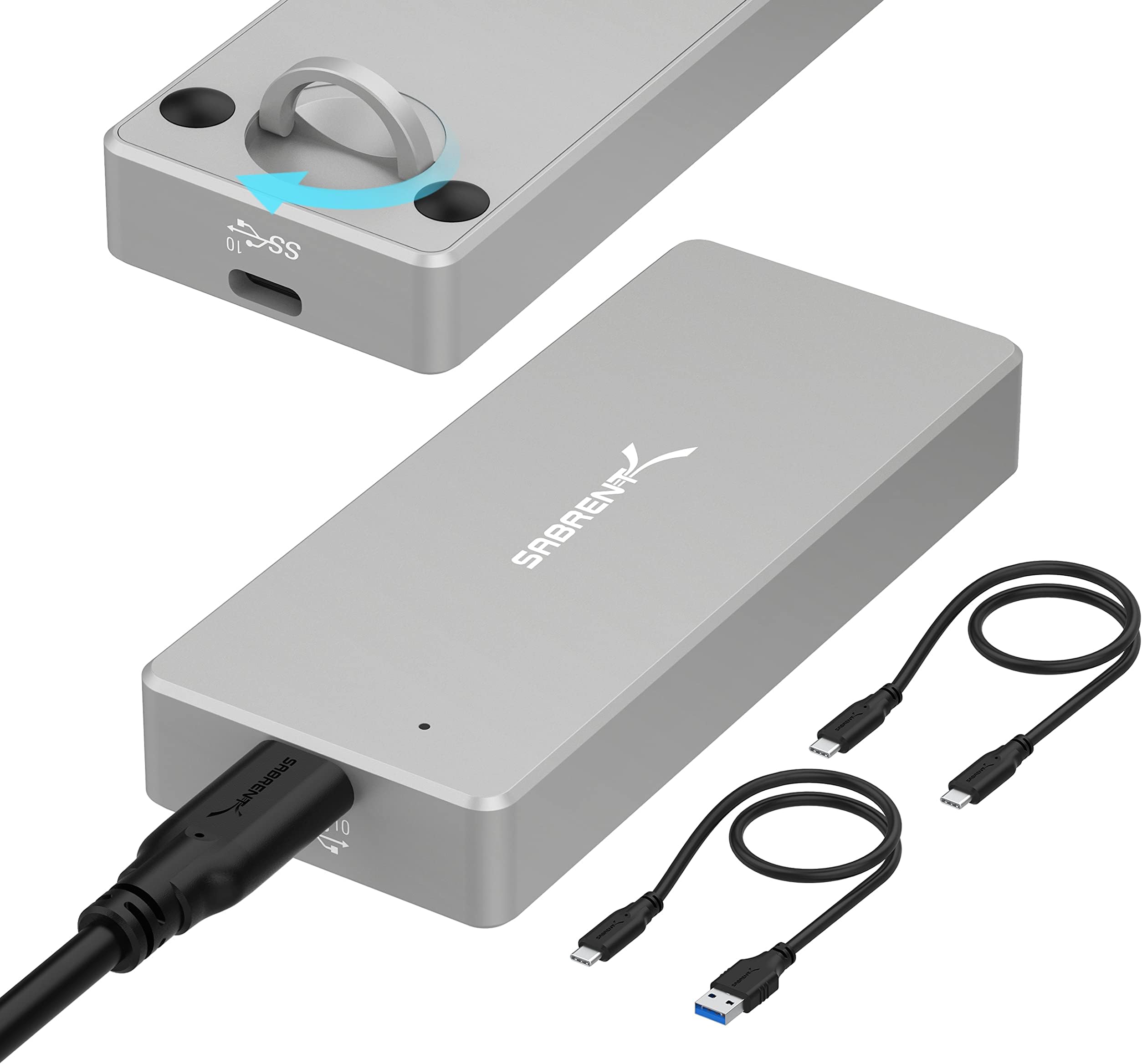 Sabrent Usb 3.2 Ip67 Water Resistant Tool-Free Enclosure For M.2 Pcie Nvme And M.2 Sata Ssds (Ec-Wptf)
