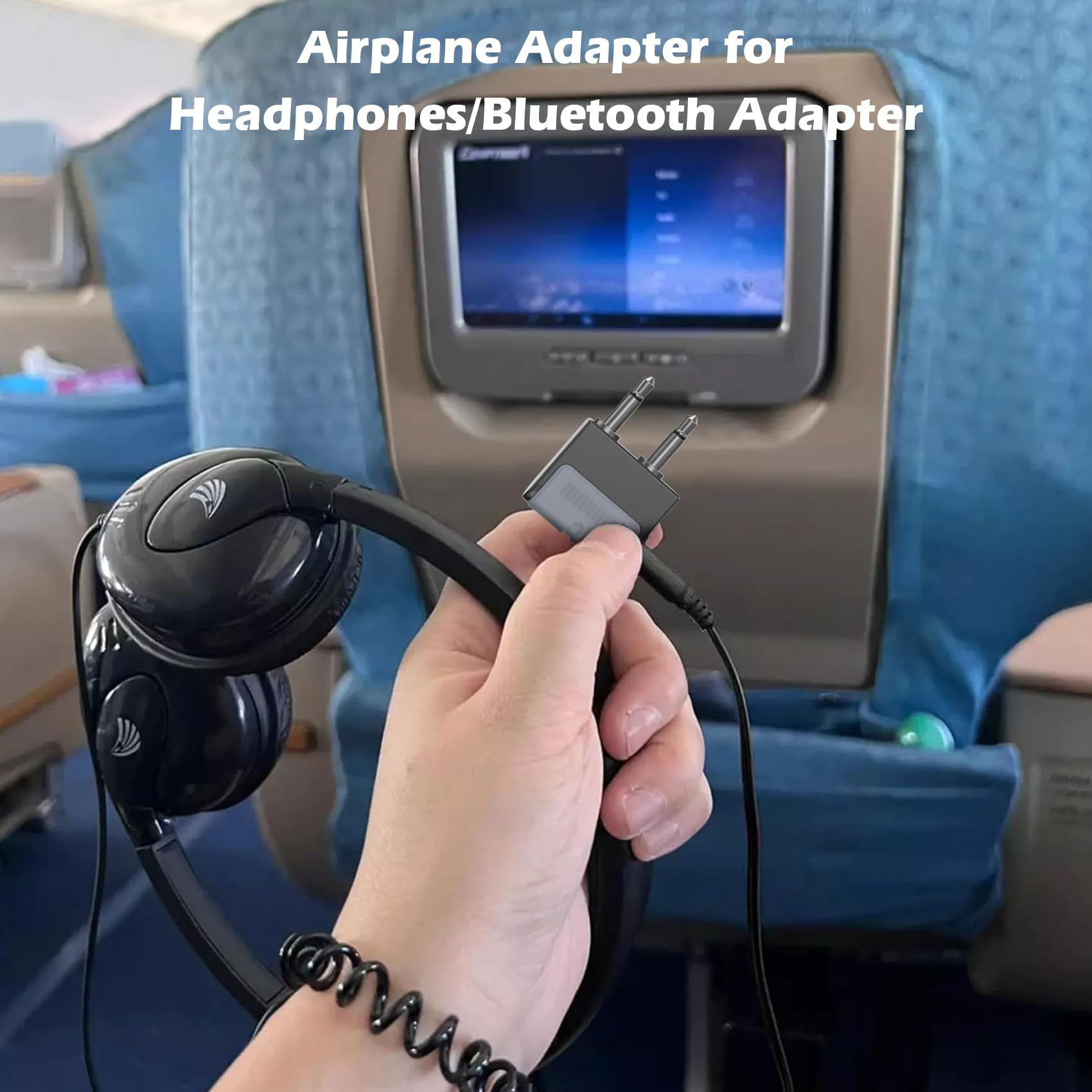 KAIY Dual 3,5-mm-Stecker auf 3,5-mm-Buchse, Flugzeug-Kopfhörer-Adapter, Flugzeugadapter für Kopfhörer, AUX-Splitter, Airline-Audio-Klinken-Fluganschluss für EVA-Fluggesellschaften/Delta/Virgin