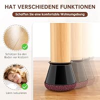 PISAO 32 db Fekete Szilikon Széklábvédő Sapka Filc Betéttel, Keménylaminált Padlóhoz, 14-20 mm 3