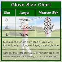 Vista 6 de MAZEL Guantes de golf para niños y niñas, para mano derecha e izquierda (1 par) guantes de golf transpirables de microfibra para jóvenes, blanco