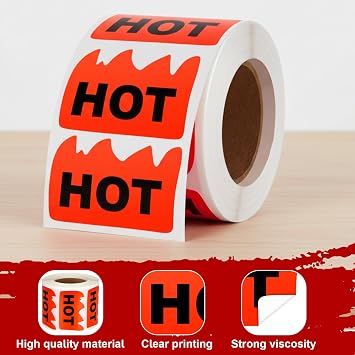 1000 Pcs 2 x 1-1/5 Inch Rave Hot Stickers for Festival Rave Party