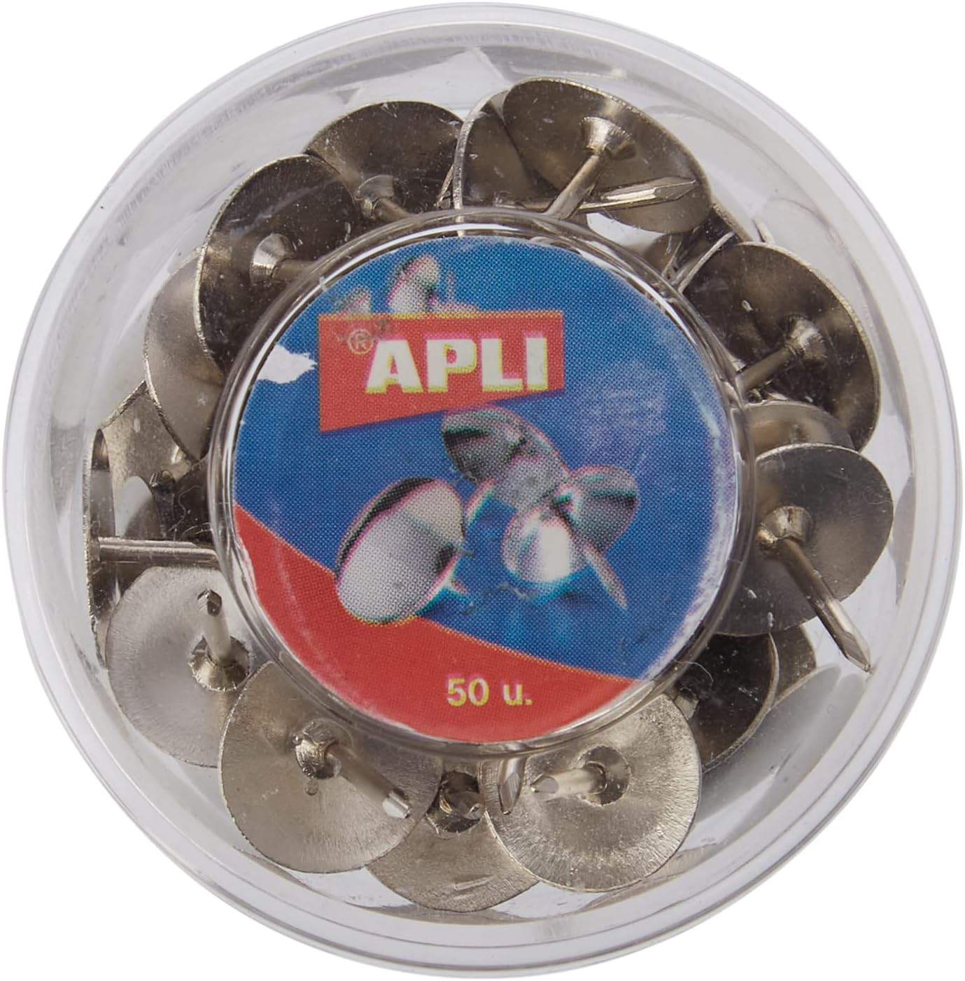 APLI 11733 - Scatola Di Puntine Da Disegno Con Testa In Plastica - Colorate Assortite - Foto 7