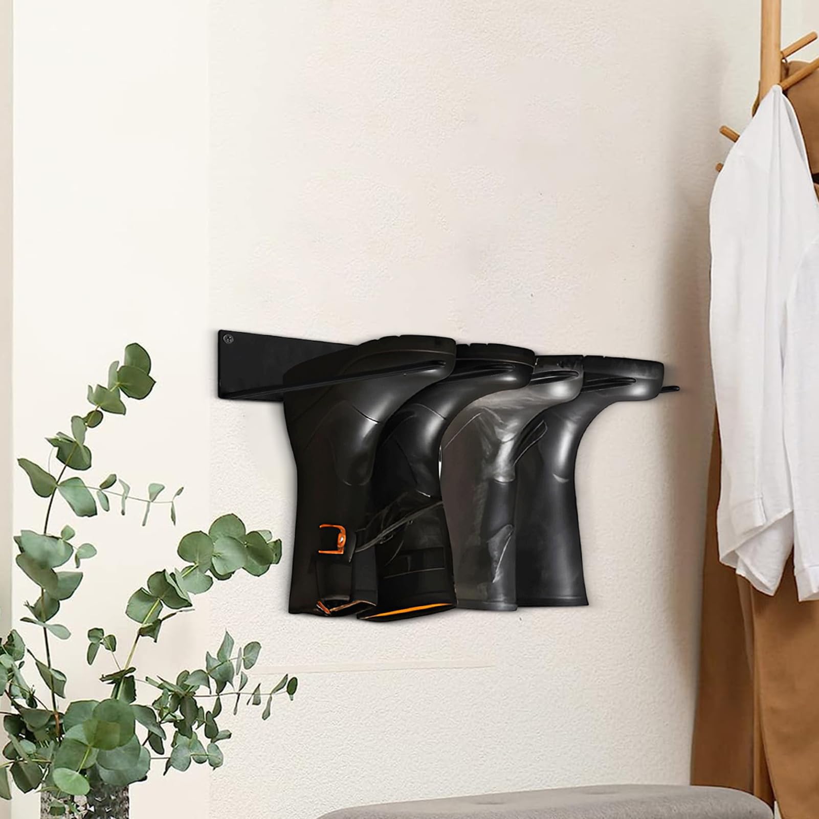Teksome Welly Stiefelregal – Waden-Aufhänger zur Wandmontage, Stabiler Stiefel-Organizer aus Metall, universeller Stiefelhalter für Schrank, Eingangsbereich, Außenbereich, Garage