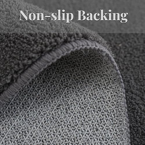 Miniatura 4 de STARUIA Alfombra de área suave para dormitorio, alfombra gris lavable de 5 x 7 pies para sala de estar, alfombra lanuda antideslizante para el