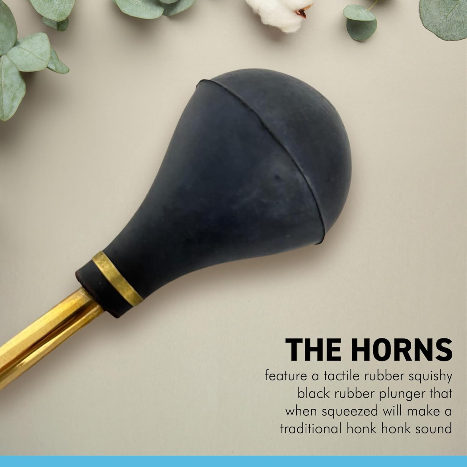 Large 40cm long Replica vintage bulb honky horn with black rubber plunger | Air horn | clown horn | Squeeze horn | taxi horn rubber bulb bugle horn | Retro style hooter | bike car