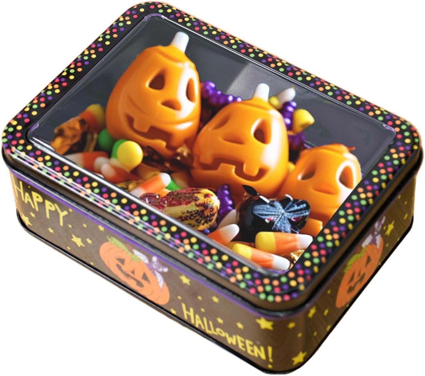 Halloween Party Favor Boxes, Metal Container With Lid For Sweets