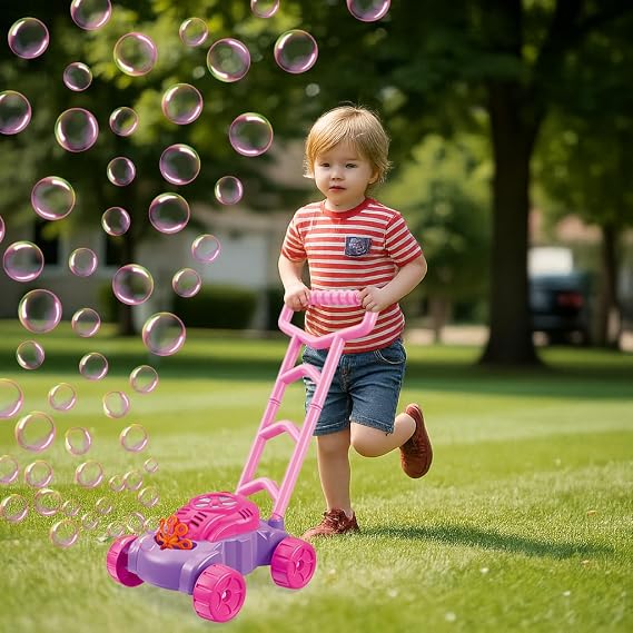 Bubble Lawn Mower for Toddlers 3+,Outdoor Bubble Blower Machine for 3+ Year Old Boys Toy Gifts,Kids Push Summer Outside Garden Toys,Push Toys for Toddlers Birthday Gifts for Preschool Girls