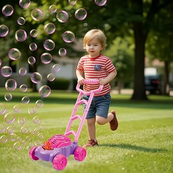 Bubble Lawn Mower for Toddlers 3+,Outdoor Bubble Blower Machine for 3+ Year Old Boys Toy Gifts,Kids Push Summer Outside Garden Toys,Push Toys for Toddlers Birthday Gifts for Preschool Girls