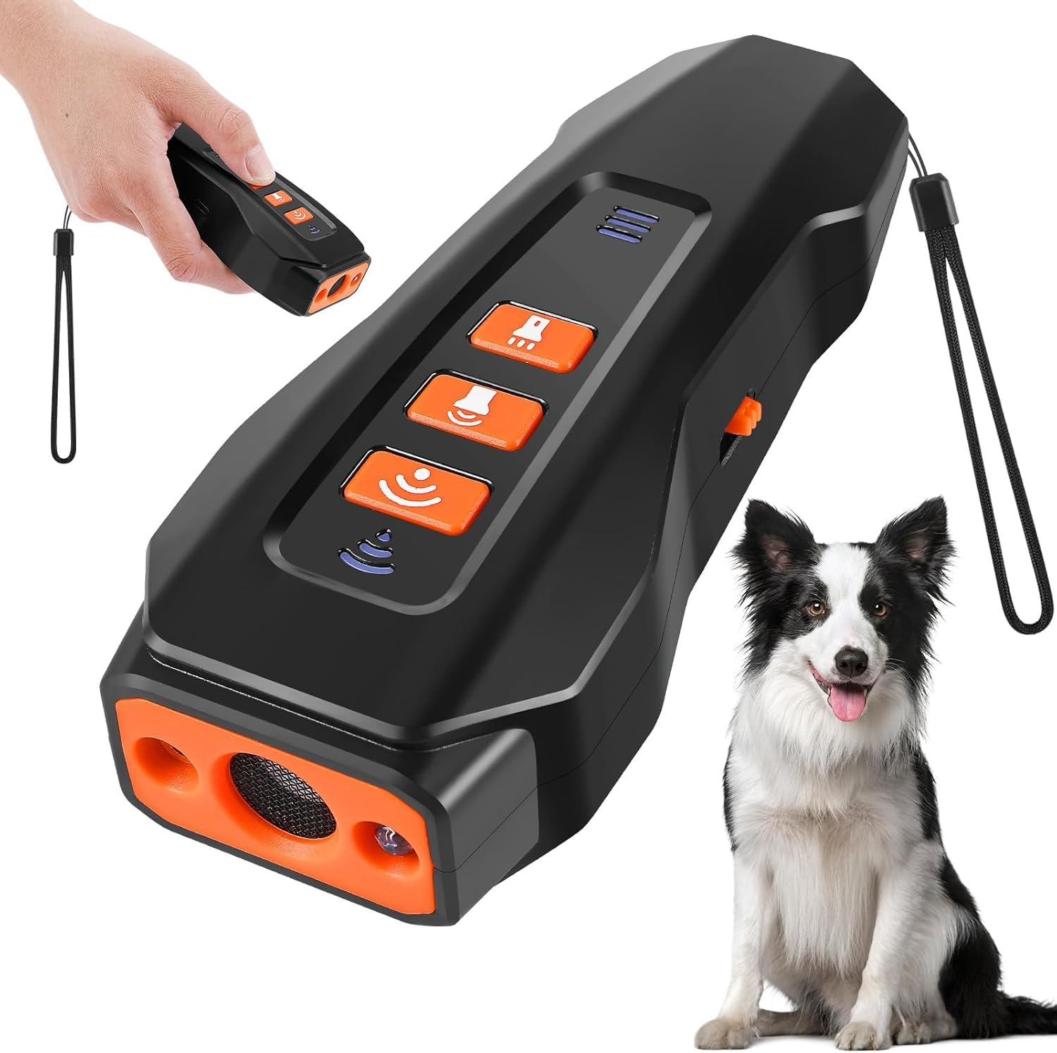 Anti Aboiement Chien Répulsif à Ultrasons Chien - Antibell Appareil Anti Aboiement Chien Ultrason Puissant Réglable 3 Fréquences Arrêt 10M Portée avec Lampe de Poche