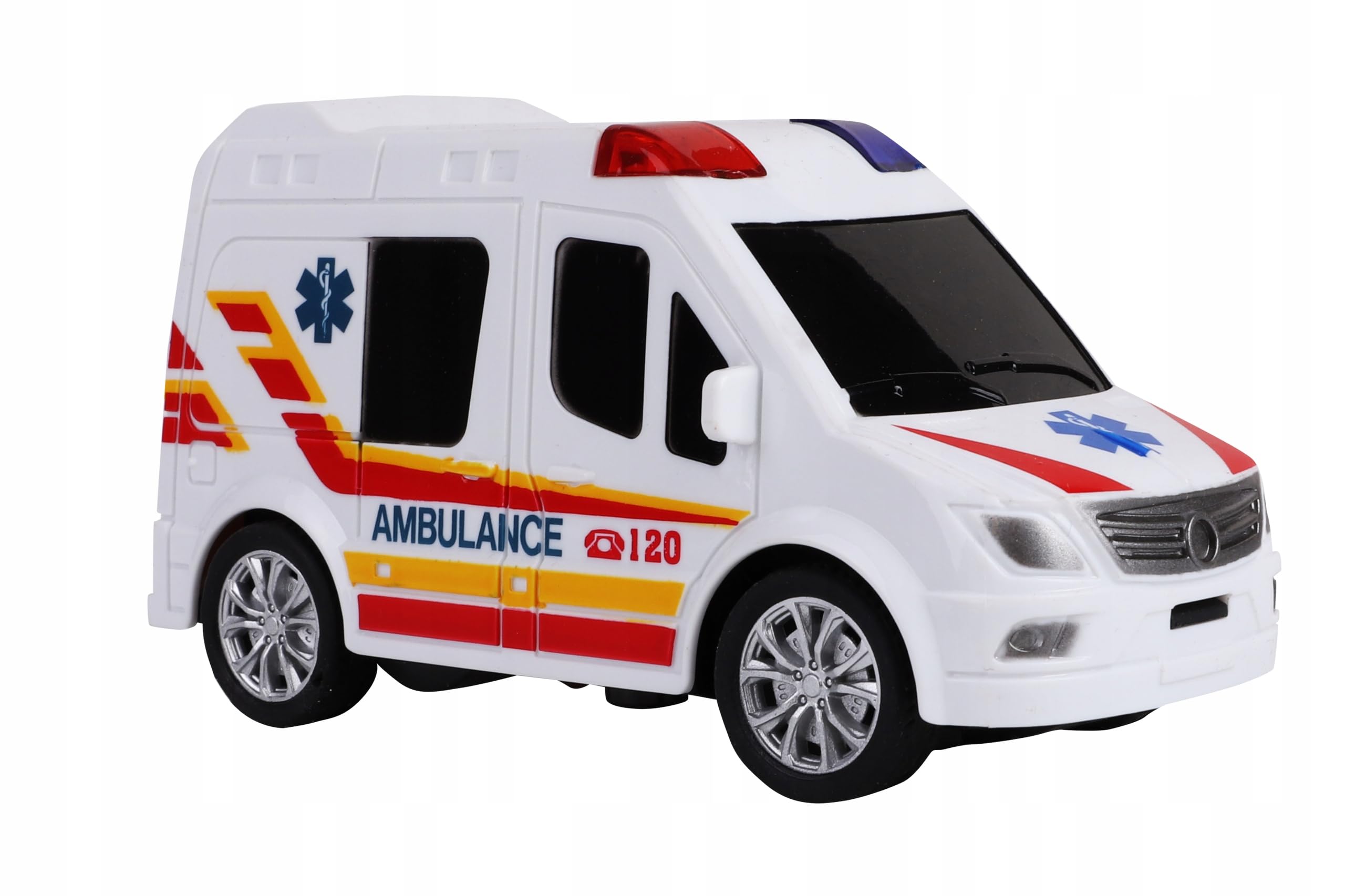 Ferngesteuertes Auto für Kinder, City Car Mini Fahrzeuge, 13,5 cm, ferngesteuertes Auto mit Lichtern und Rädern, ferngesteuerter Krankenwagen, Reisebus, Bus mit Fernbedienung (AMBULANZA)