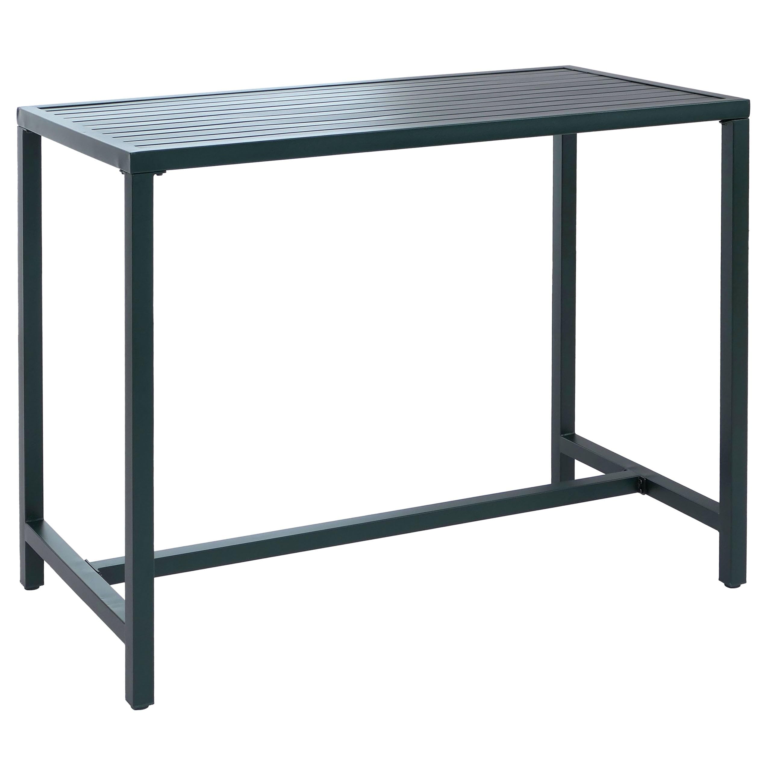 Mendler Mesa alta HWC-P91, mesa de jardín, mesa de bar, exterior, metal, 105 x 130 x 65 cm, color verde