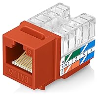 Vista 17 de Everest - Paquete de 10 conectores Keystone RJ45 Cat6A en ángulo de 90°, color blanco, conectores RJ45 hembra de perfil delgado, conector Keystone