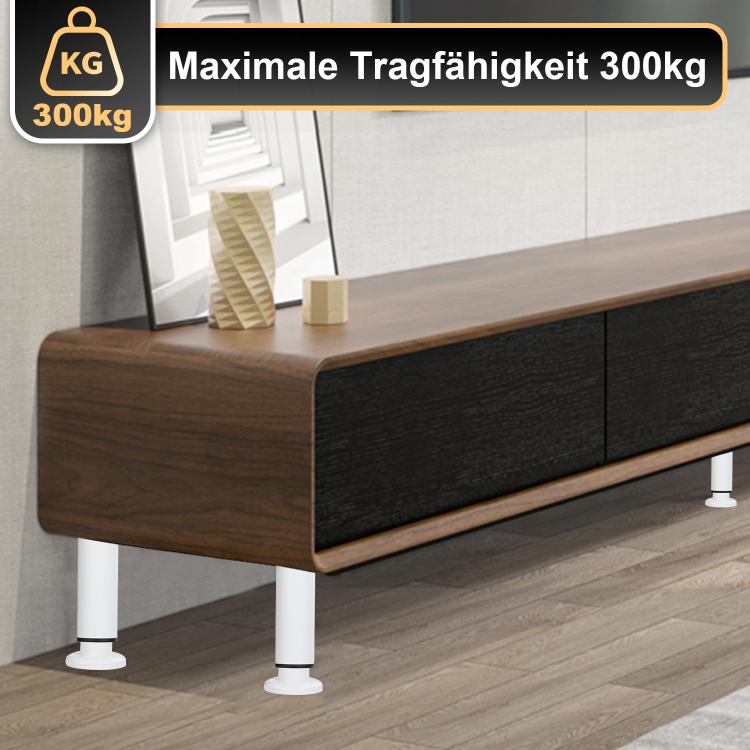 8 sztuk regulowanych nóżek 12-18 cm białe nogi szafki metalowe
