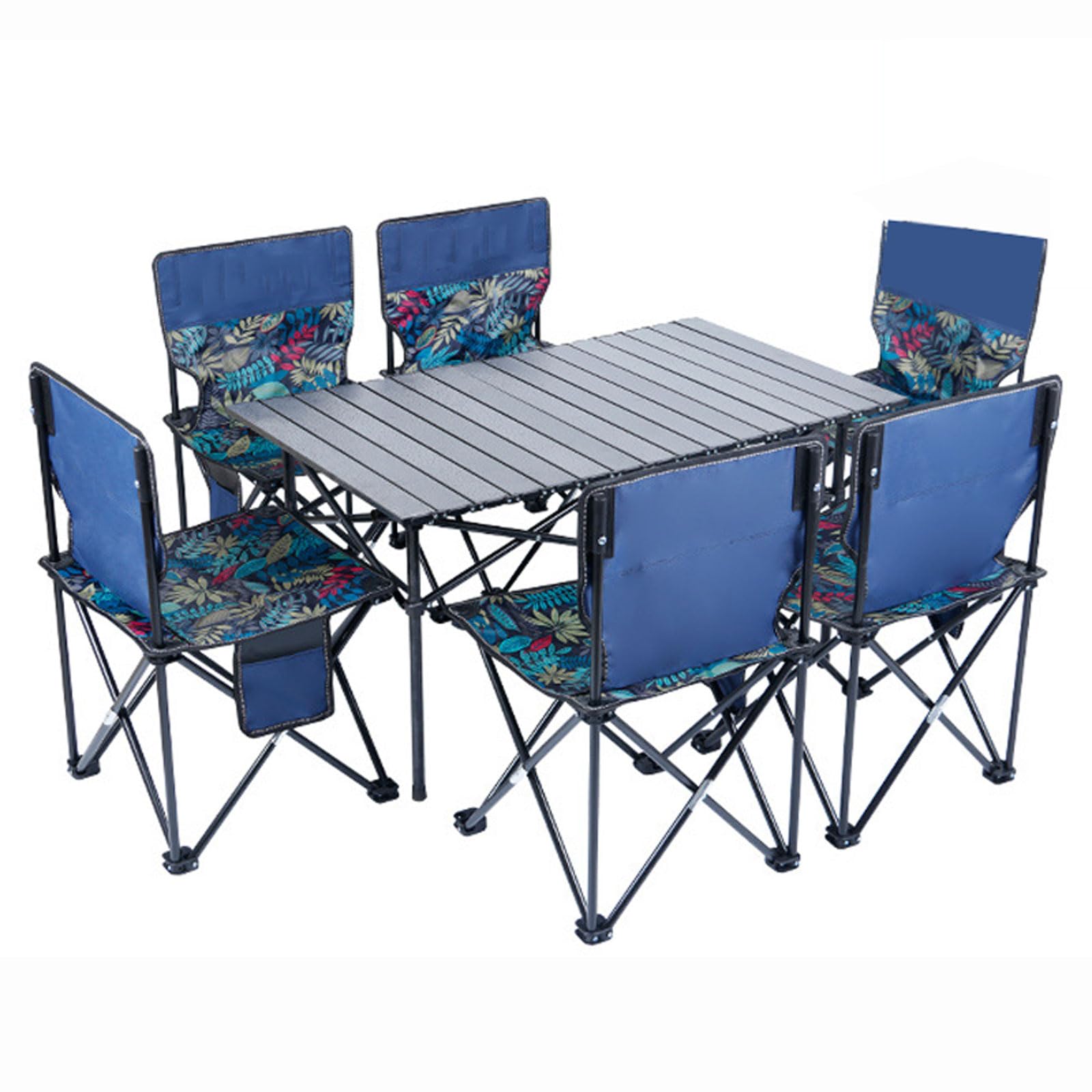 Set di Tavolo e sedie da Campeggio Pieghevoli, Portatile e Leggero, da Picnic, con Borsa per Il Trasporto, Piano Arrotolabile in Alluminio, Ultraleggero, da Spiaggia