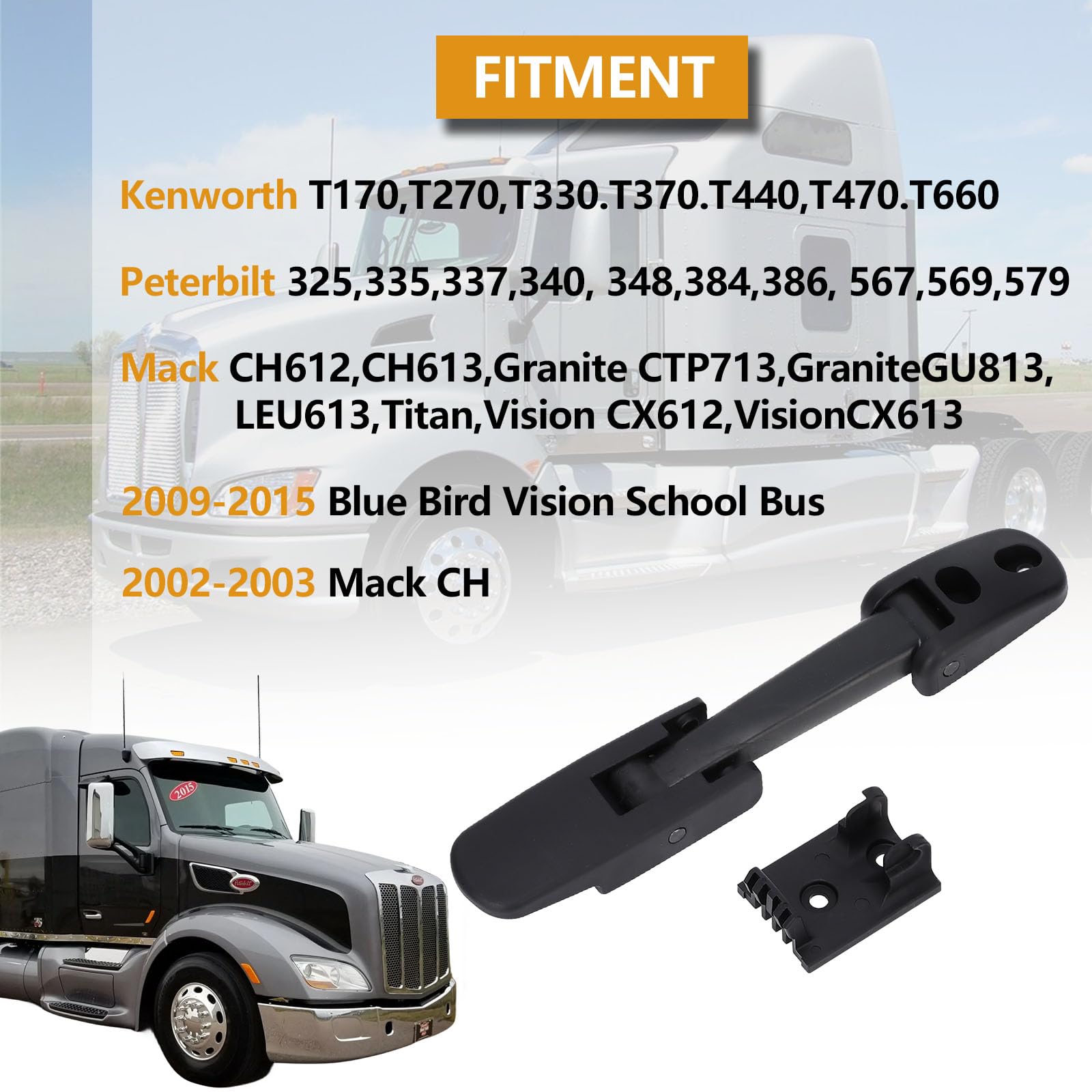 Kenworth Peterbilt 2-PC Heavy Duty Hood Latch Kit For Kenworth, Peterbilt, Mack & Blue Bird Trucks - Replace 315-5502/315-5503 Hood Latches