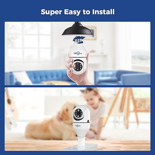 Miniatura 6 de Hiseeu Cámara de seguridad inalámbrica WiFi 2.4GHz, zoom 10X PTZ, cámara de seguridad impermeable, audio de 2 vías, seguimiento automático y alarma,