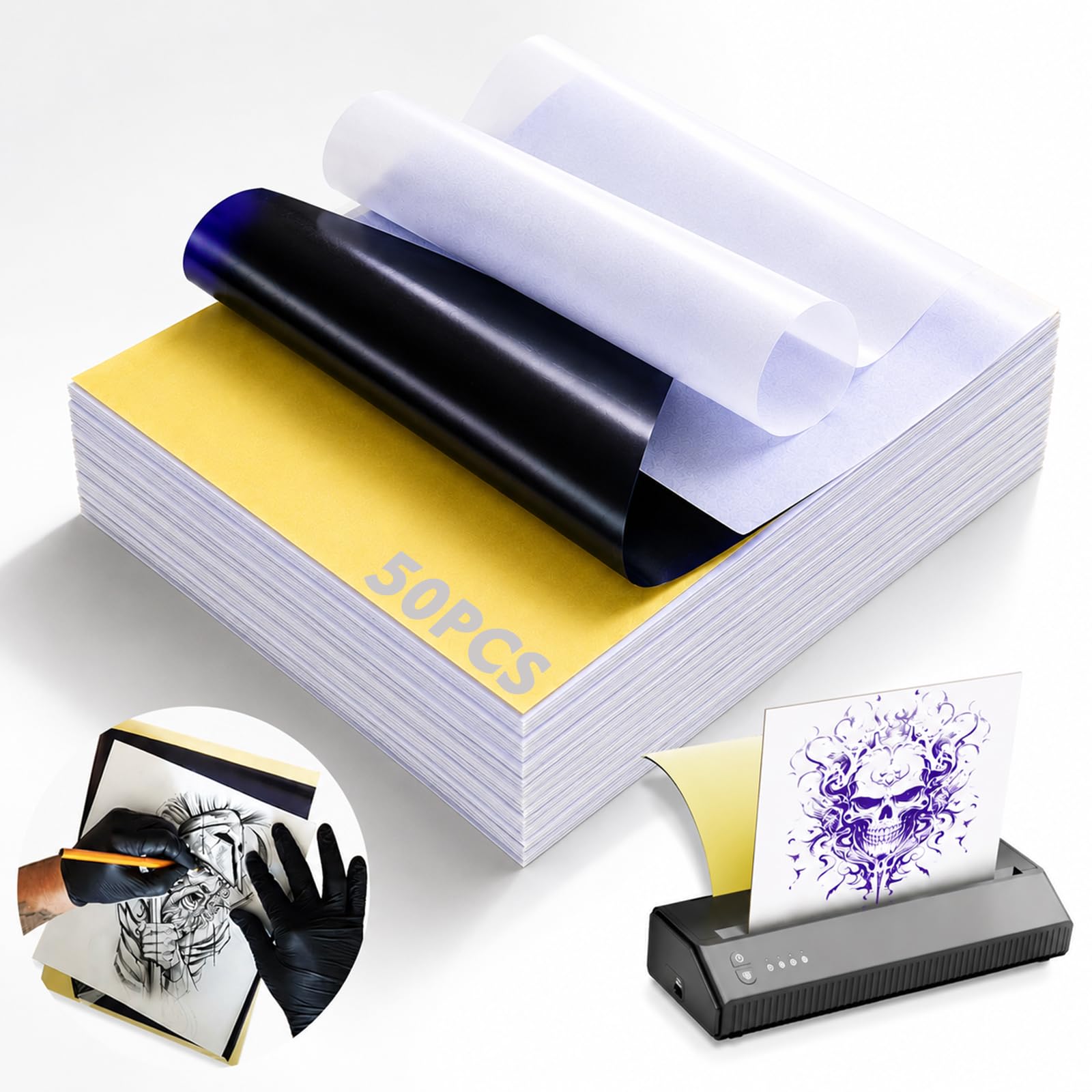 Papier transfert tatouage A4 feuilles carbone pour stencil et thermocopieur