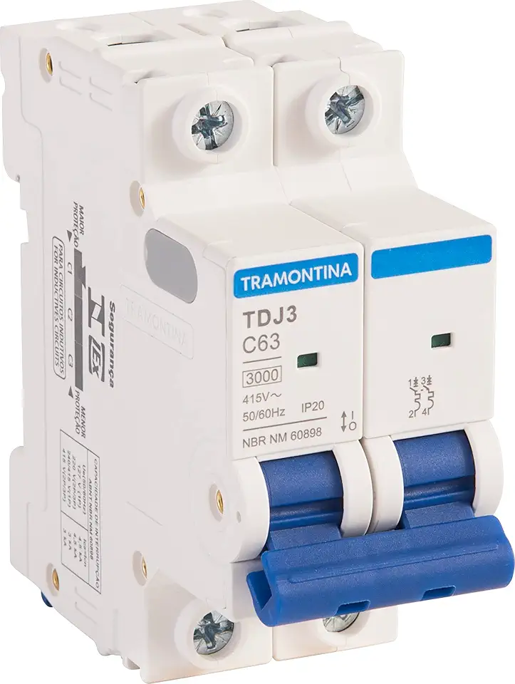 Tramontina Disjuntor TDJ3 2P 63A 3kA curva C