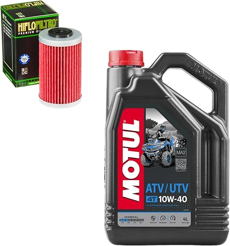 Kit de cambio de aceite y filtro compatible con Polaris Outlaw 525 Irs RAD Powersports Mineral 5W-40 2010