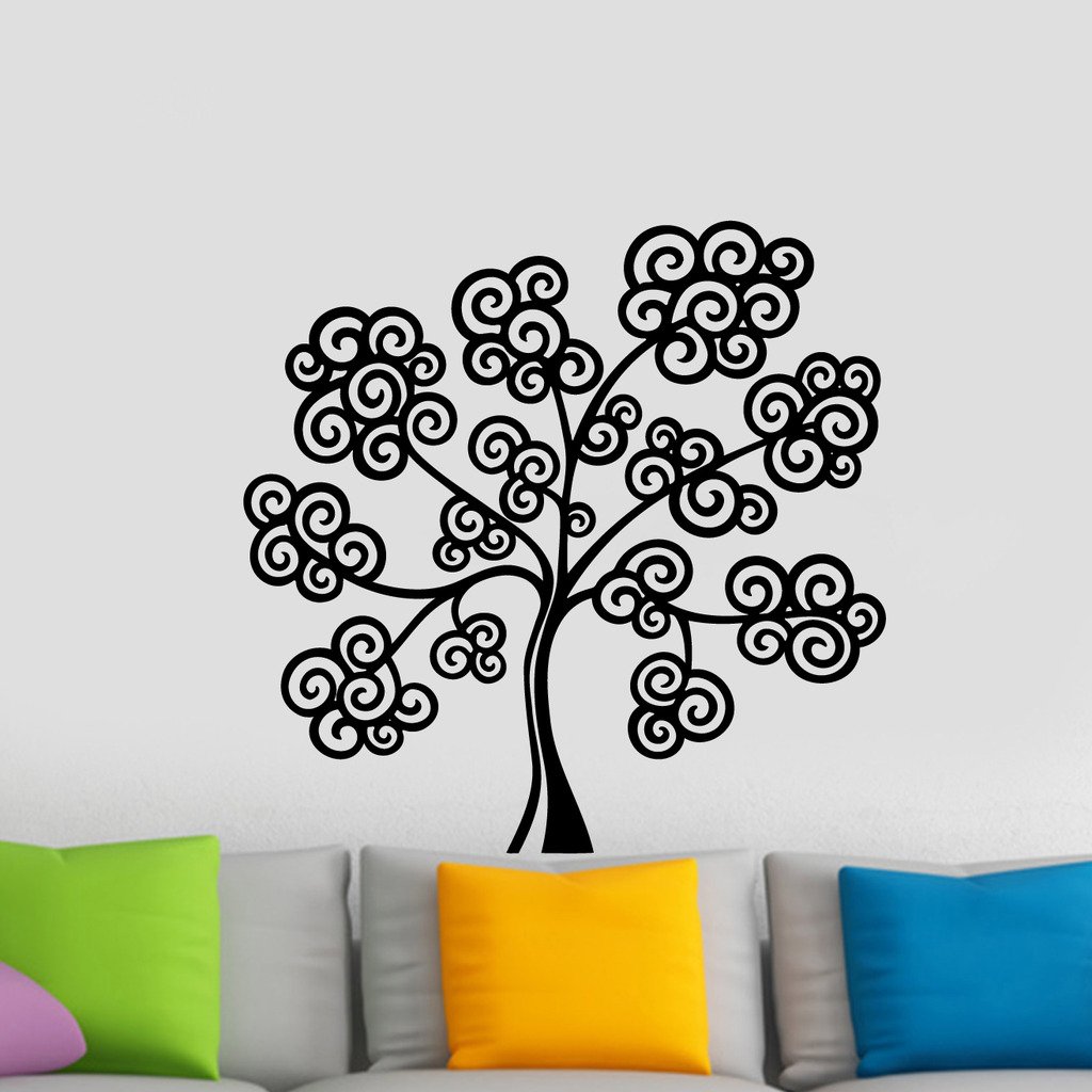 Decor Villa PVC Vinyl Beautiful Tree 3D Big Size Wall Sticker Decal for Living Room Hall, Size: 58 CM X 58 CM, Black, Set of 1 (B01EJS6RZU) Amazon Price History, Amazon Price Tracker