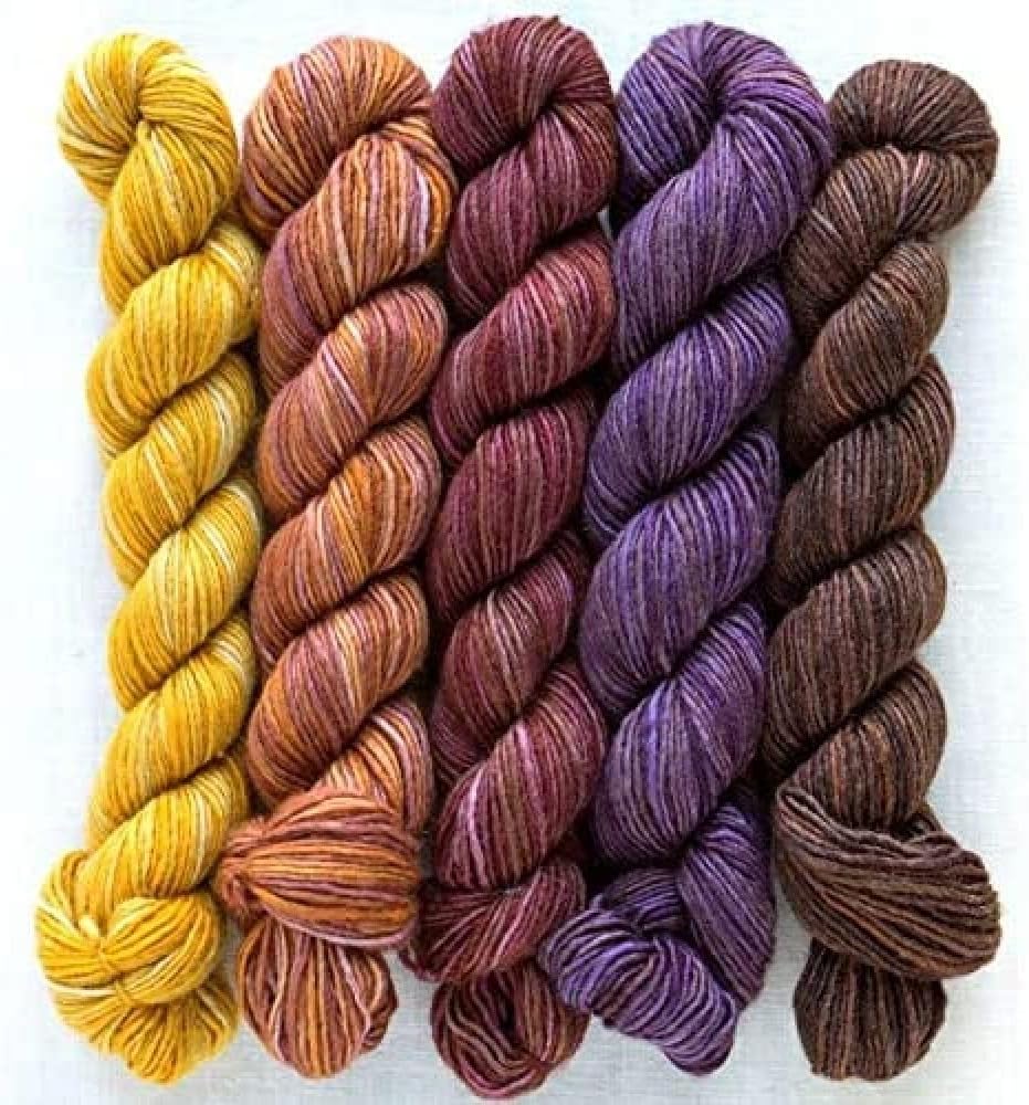 Manos Silk Blend Fino Mini-Skein Sets 9 Irene, 5 x 20g, Merino Silk Hand Dyed Yarn