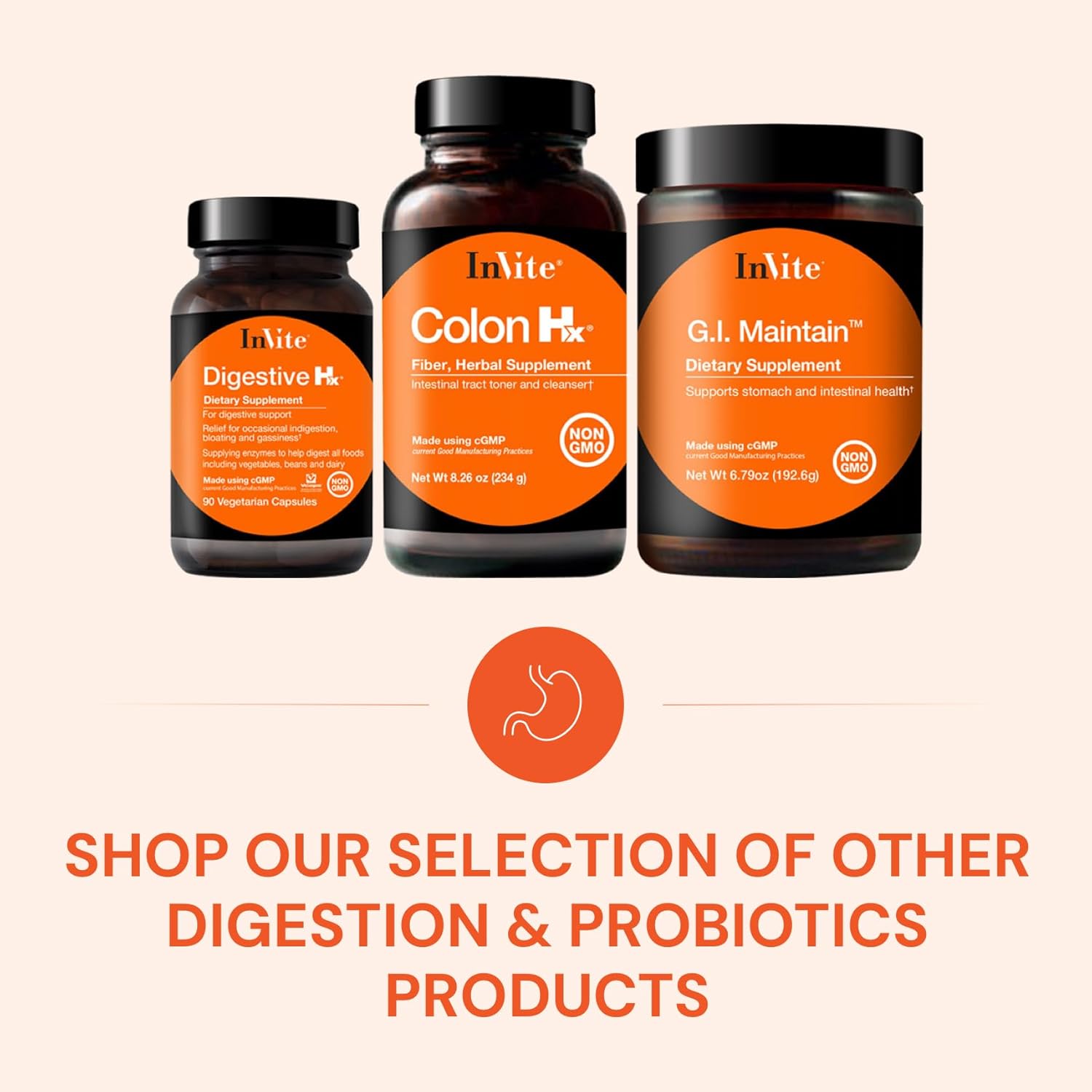Invite Health Digestive Hx® - Improves Digestion and Offers Relief for Occasional Indigestion, Bloating and Gas -Contains Pancreatic Enzymes, Pepsin and Betain HCL - 90 Vegetarian Capsules (2-Pack)