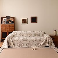 Vista 35 de VClife Funda para Sofá Lavable de Felpa Funda de Sofá Slipcover con Borlas 71''x150''- Funda de Sofá Moderna Minimalista de Jacquard a Rayas Blanco