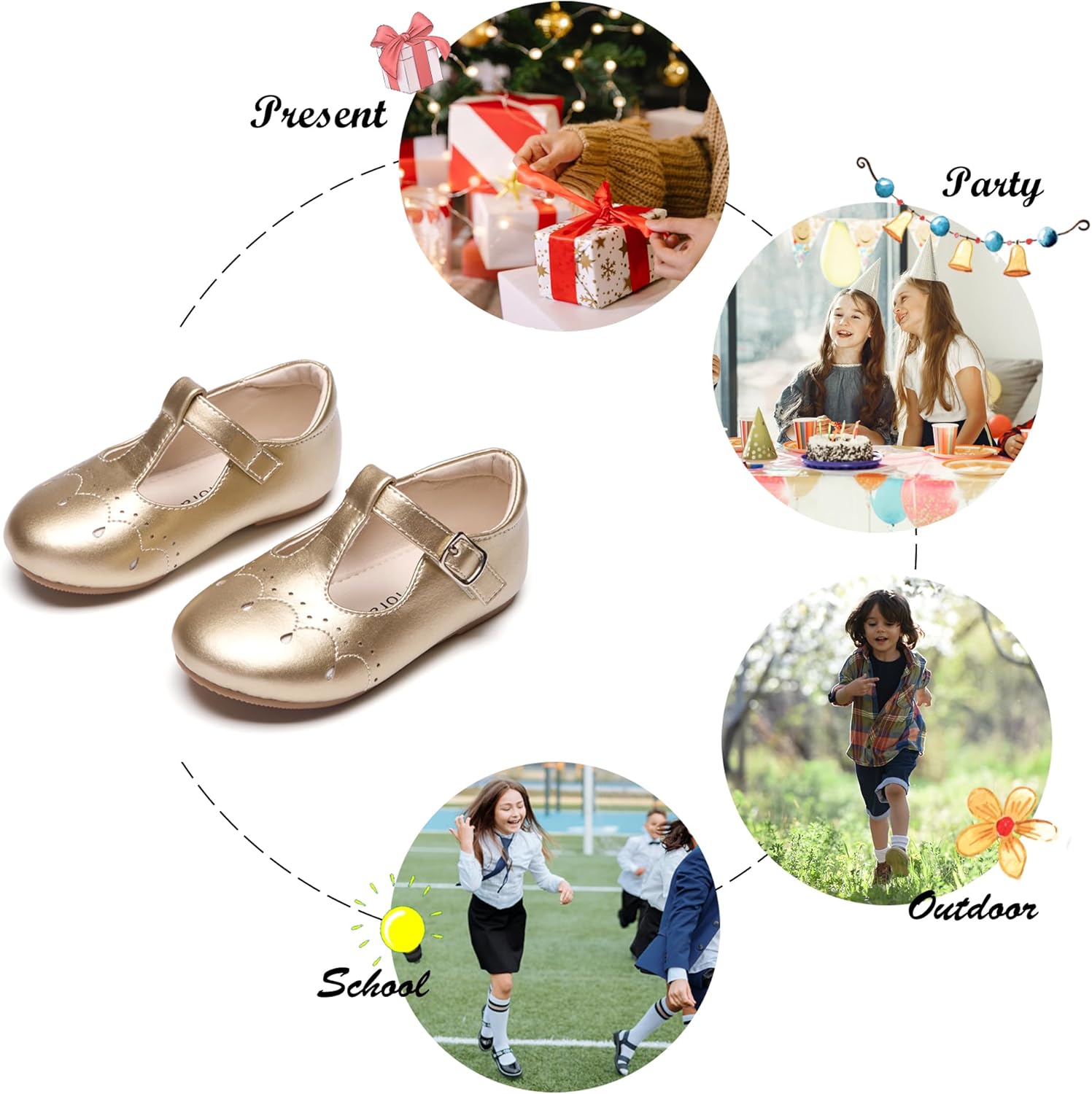 Felix & Flora Toddler Little Girl Flat Oxfords Dress Shoes - Mary Jane Princess for Girl Party School Shoes. - Image 6