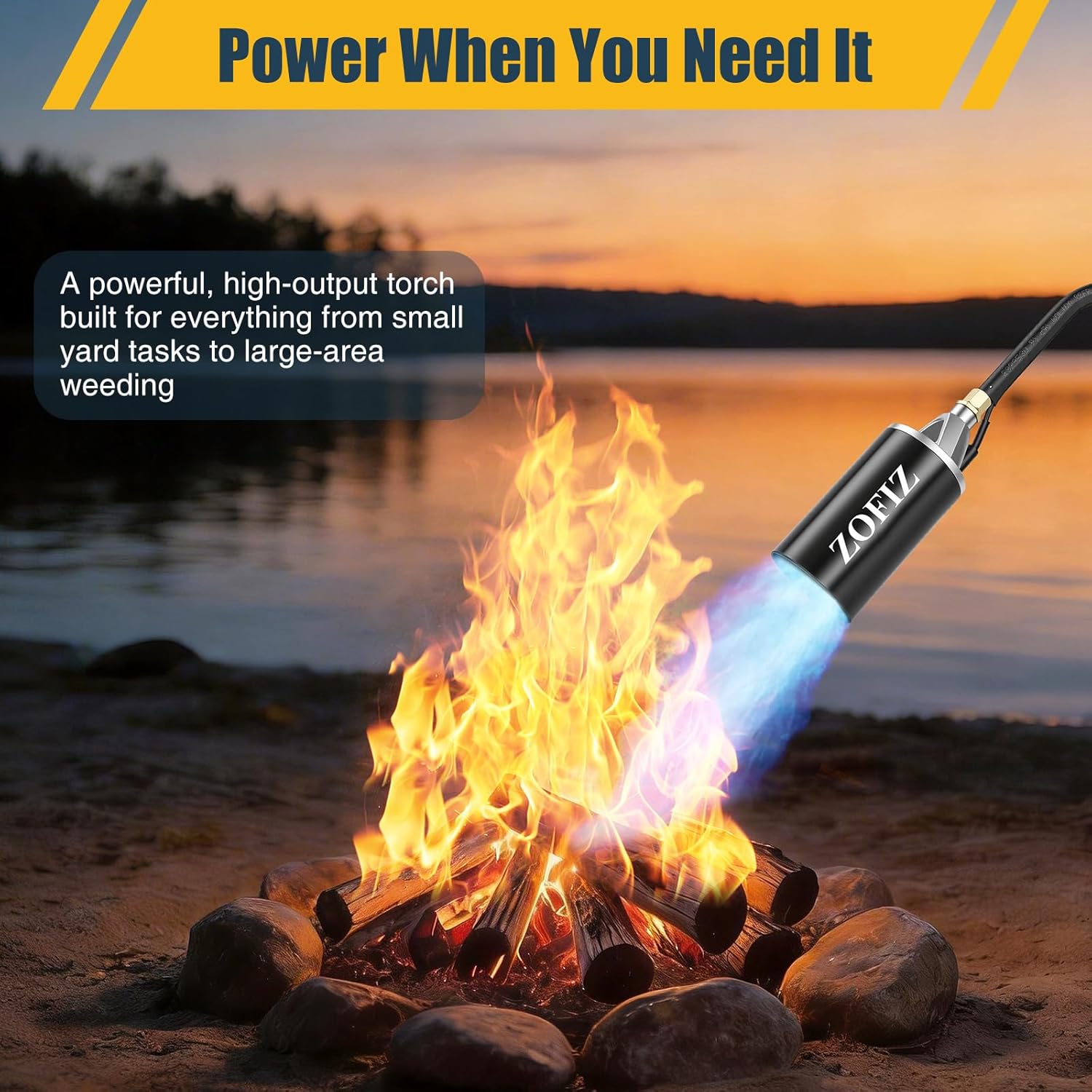 Propane Torch Weed Burner Kit with Storage Bag,10FT Hose Heavy Duty Blow Torch 33"Flamethrower with Self Igniter and Turbo Trigger for Weeding Roofing Ice Melting Road Marking(Fuel Not Included)