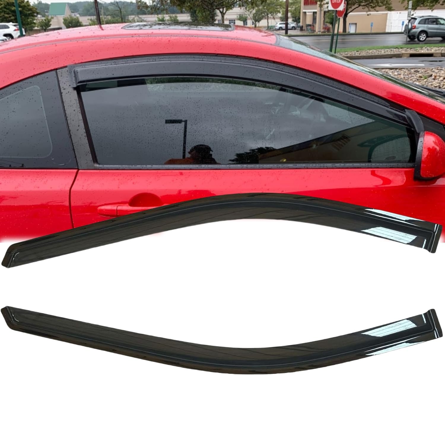 Photo 1 of Puermto Rainproof Side Window Wind Deflectors for 2006-2011 Honda Civic 2-Door Coupe | Tape-on Sun Rain Guards, Stylish Car Window Visors & Vent Deflectors Installation Tape Included 92410