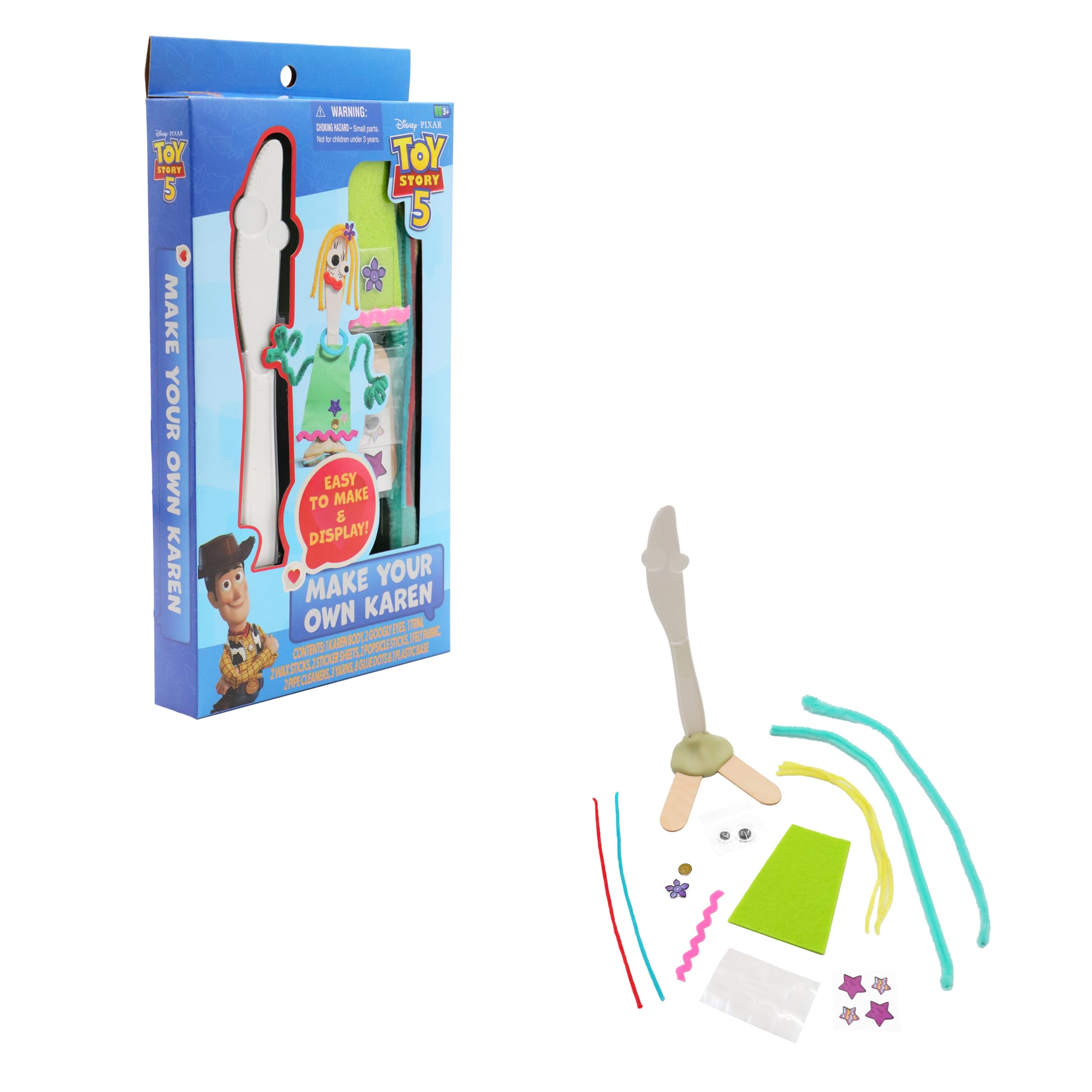 Just Play Disney Pixar's Toy Story 5 Make Your Own Karen Craft Kit for Kids, DIY Arts & Crafts Activity Set with Stickers & Accessories, Creative Toy Gift, Ages 3+