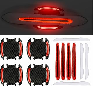YUKAIONE Car Door Handle Scratch Protector 8PCS Black Car Accessories Carbon Fiber Door Handle ProtectorStickers Car Door Handle Cup Protector Films Universal Size