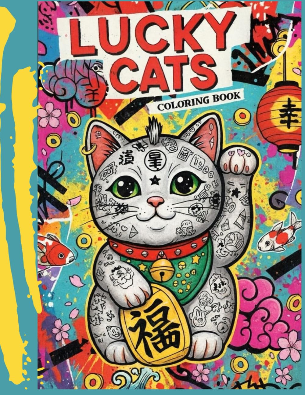 LUCKY CATS: The Maneki-Neko Lucky Cat Coloring Book: Find Your Zen and Manifest Your Fortune.