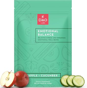DAO Labs Emotional Balance - Emotional Balance Powder - Calm & Stress Relief - Effervescent Powder with Apple-Cucumber Flavor - Xiao Yao San Traditional Chinese Herbal - 30 Individual Servings