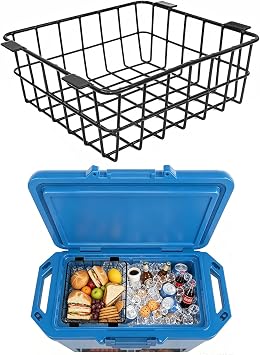 Cooler Basket for Ninja FrostVault 50qt Hard Cooler & 45qt/65qt Wheeled Coolers,Stainless Steel Storage Dry-Goods Baskets, Coolers Accessories - Camping Trips-Keep Food Dry & Organized-.