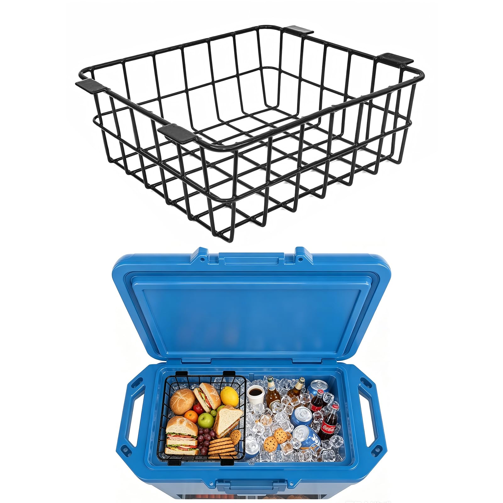 Cooler Basket Compatible with Ninja FrostVault 50qt Hard Cooler & 45qt/65qt Wheeled Cooler, Stainless Steel Storage Dry-Goods Basket, Keep Smaller Items Dry-Goods Basket. (1-Pack)