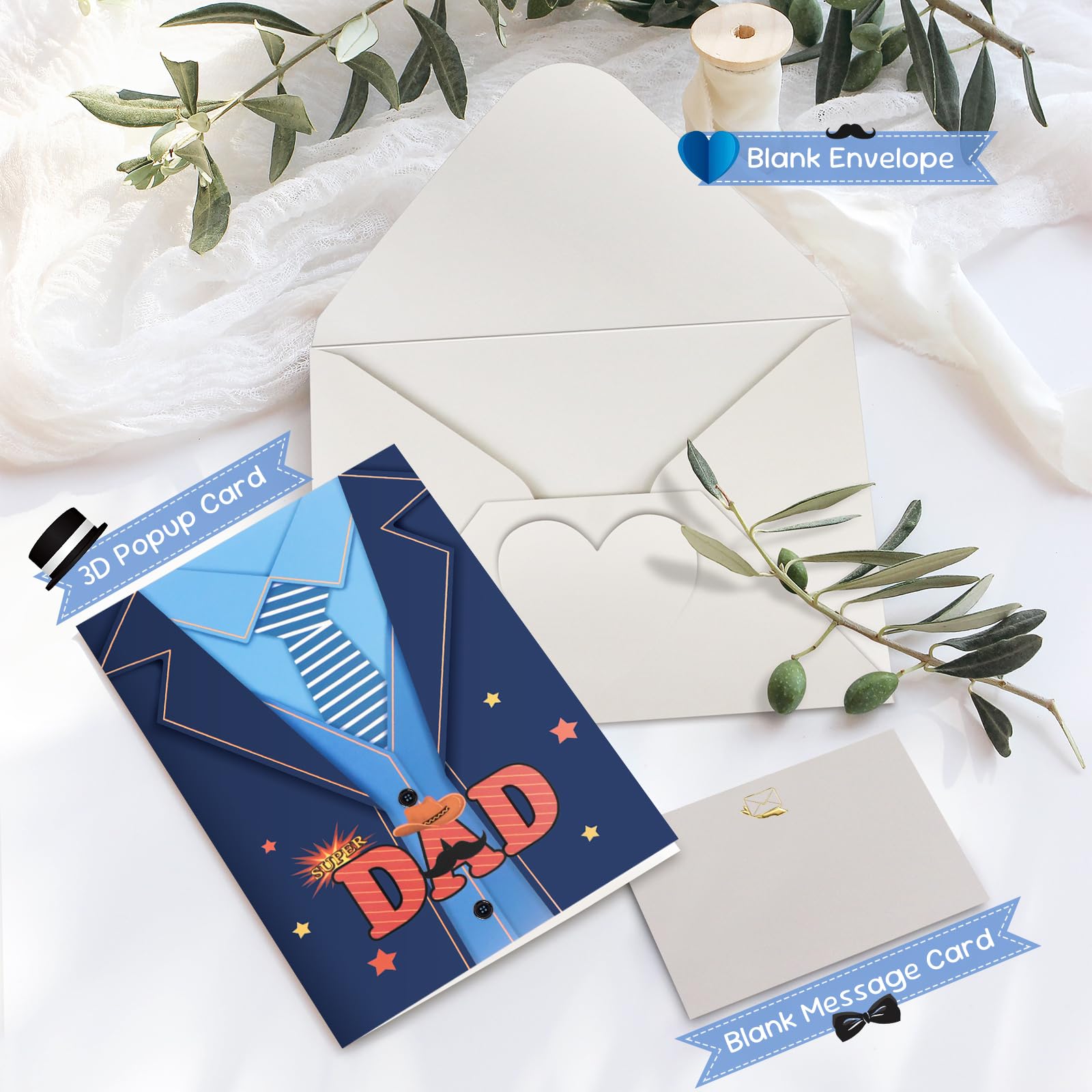 YiKaLus Meaningful Fathers Day Card For Dad, Son Daughter To Dad Fathers Day, Best - View #5